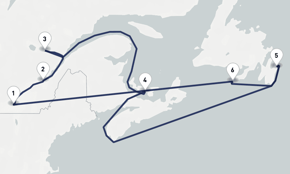 10 days, round-trip Canada New England Circle New France Montreal 11日間