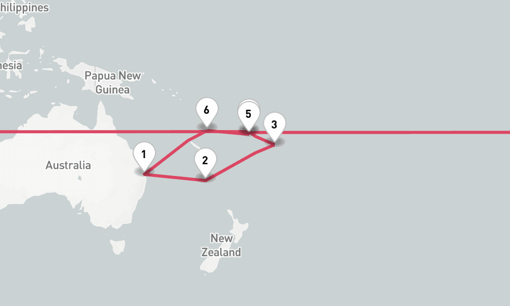 14 days, round-trip Mutiny On The Bounty Fiji 15日間