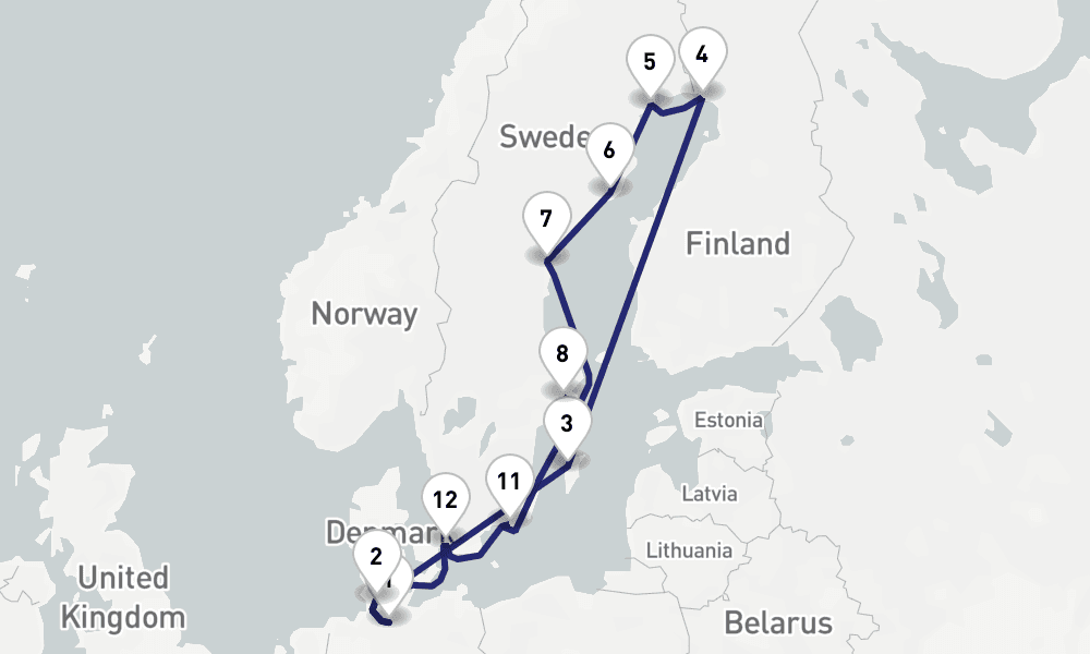 16 days, round-trip Baltic Sea 17日間
