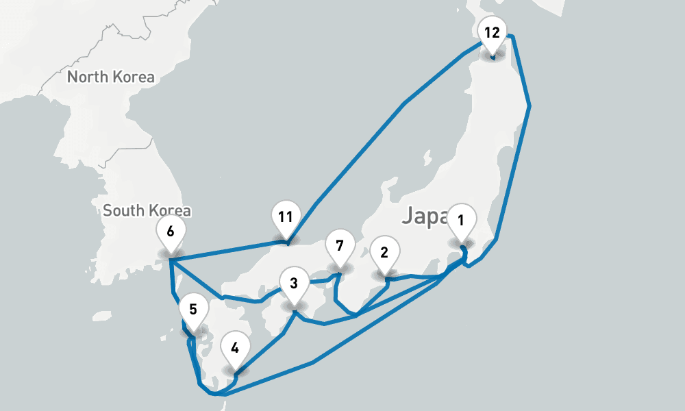 17 days, round-trip Grand Circle Japan 18日間