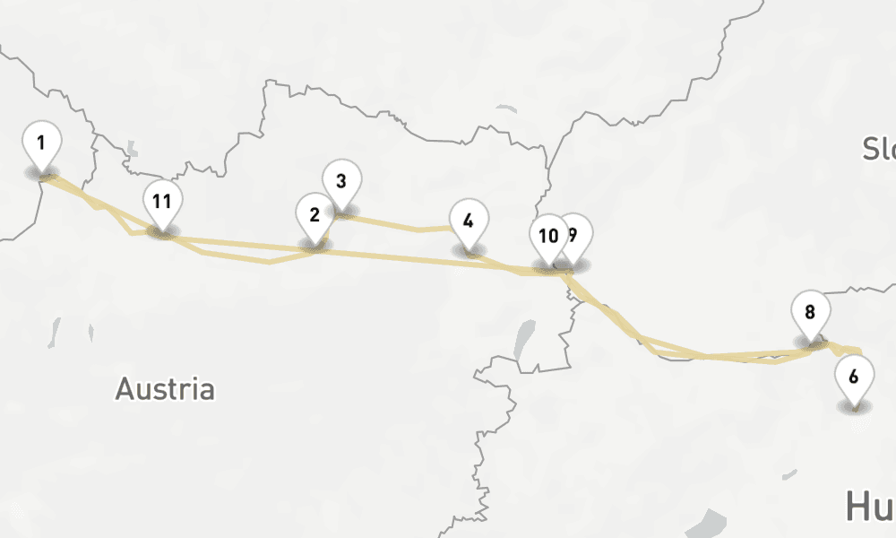 7 days, round-trip Danube 8日間