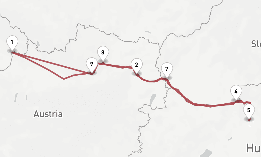 7 days, round-trip Danube 8日間