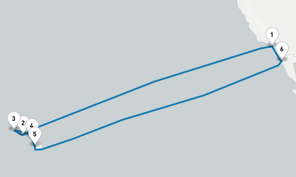 16 days, round-trip Hawaiian Islands 17日間