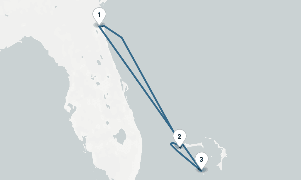 5 days, round-trip Bahamas Round-trip Jacksonville 6日間