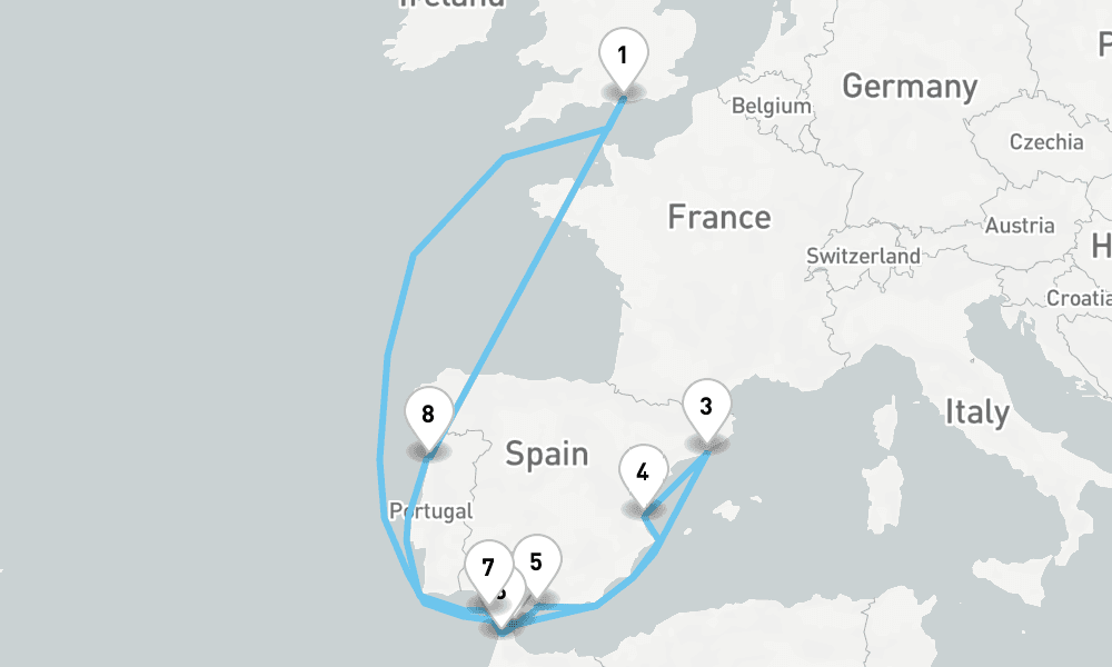 16 days, round-trip A Taste of Morocco and Historic Spain 17日間