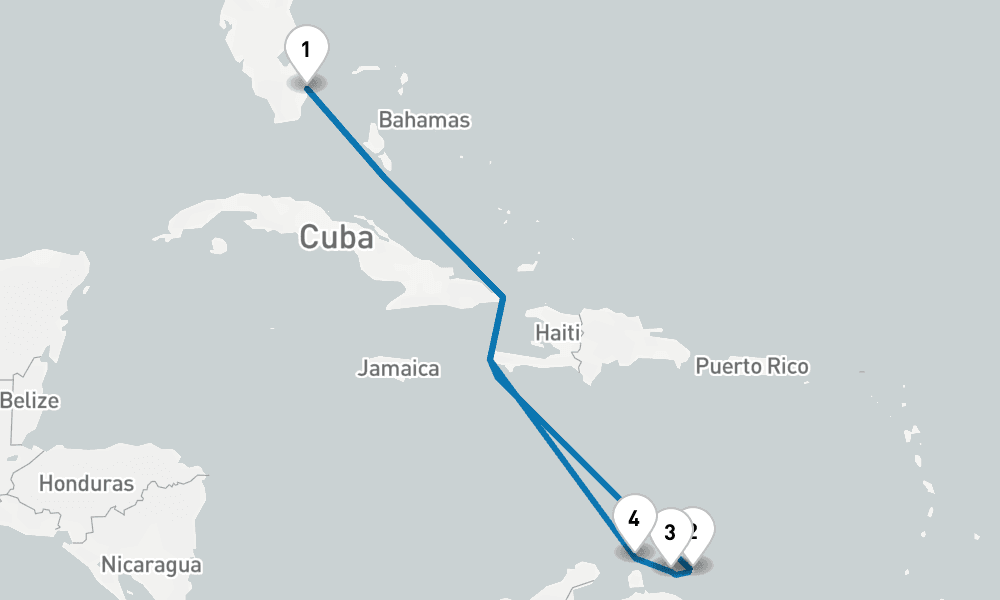 8 days, round-trip Southern Caribbean with ABC Islands 9日間