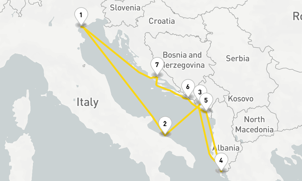 7 days, round-trip Eastern Mediterranean from Marghera Venice 8日間