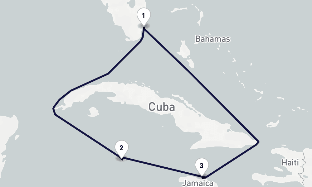 5 days, round-trip Caribbean Bahamas 6日間