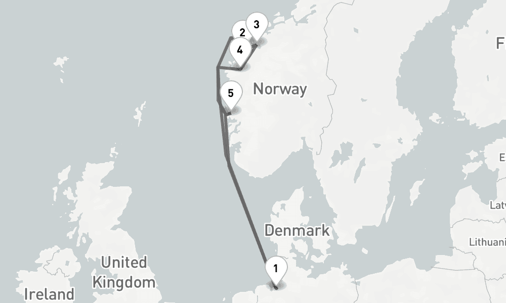 7 days, round-trip - Norwegens Fjordwelten - AbBis Bremerhaven 8日間
