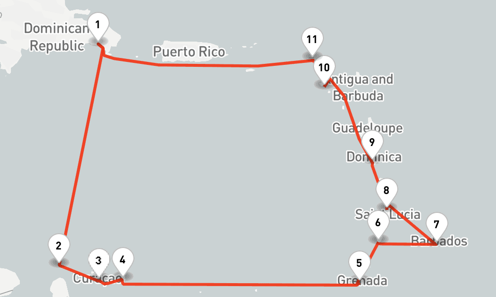 14 days, round-trip Karibische Inseln ab Dominikanische Republik 1 15日間