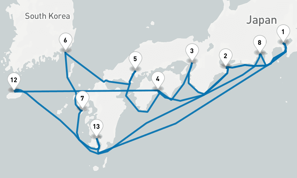 17 days, round-trip Grand Japan 18日間