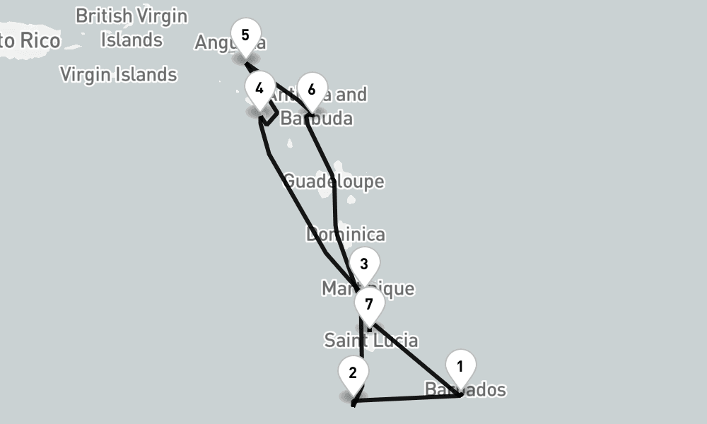 7 nights / 8 days, Bridgetown (Barbados) Round trip