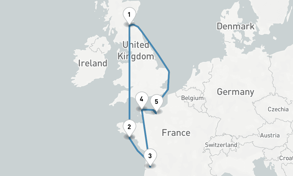 10 days, round-trip Vineyards Harbours of France 11日間