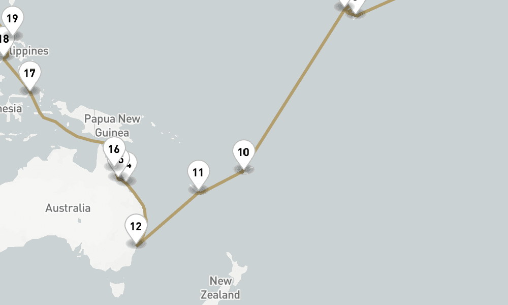 101 days, one-way from New York to Southampton 102日間