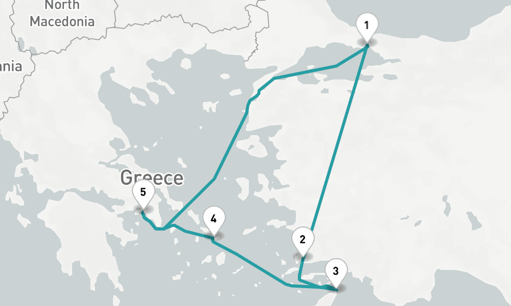 7 days, round-trip Istanbul, Turkey to Istanbul, Turkey 8日間