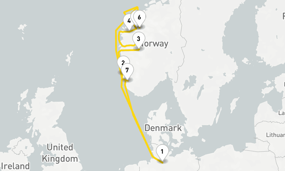8 days, round-trip Northern Europe Fjords from Hamburg 9日間