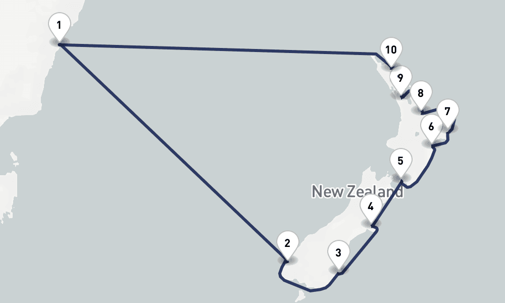 14 days, round-trip New Zealand Discovery 15日間