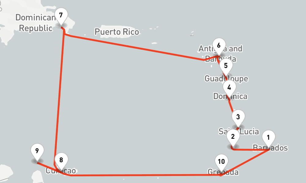 14 days, round-trip Karibische Inseln ab Barbados 15日間