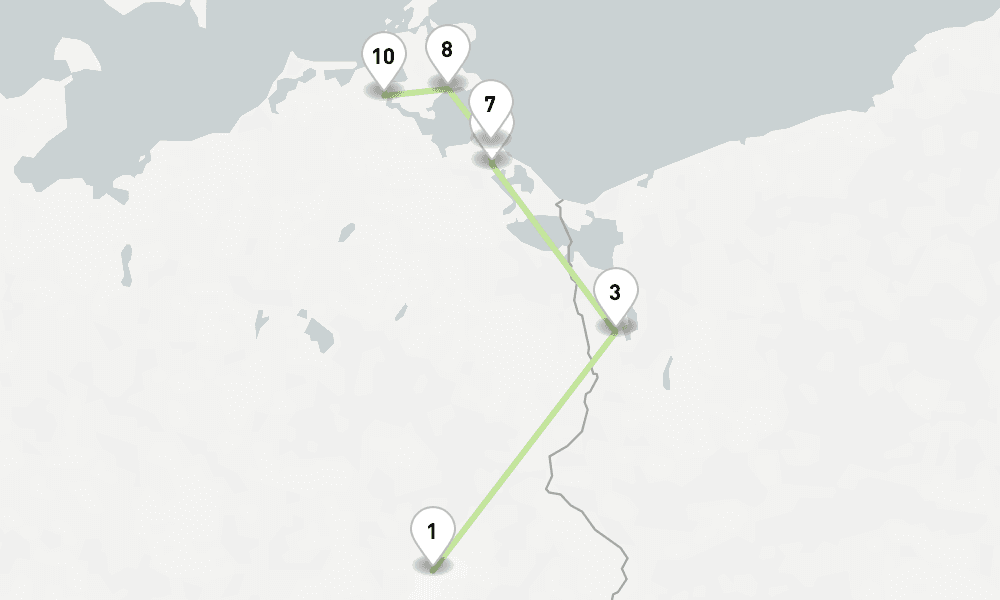 6 days, one-way from Berlin to Stralsund 7日間
