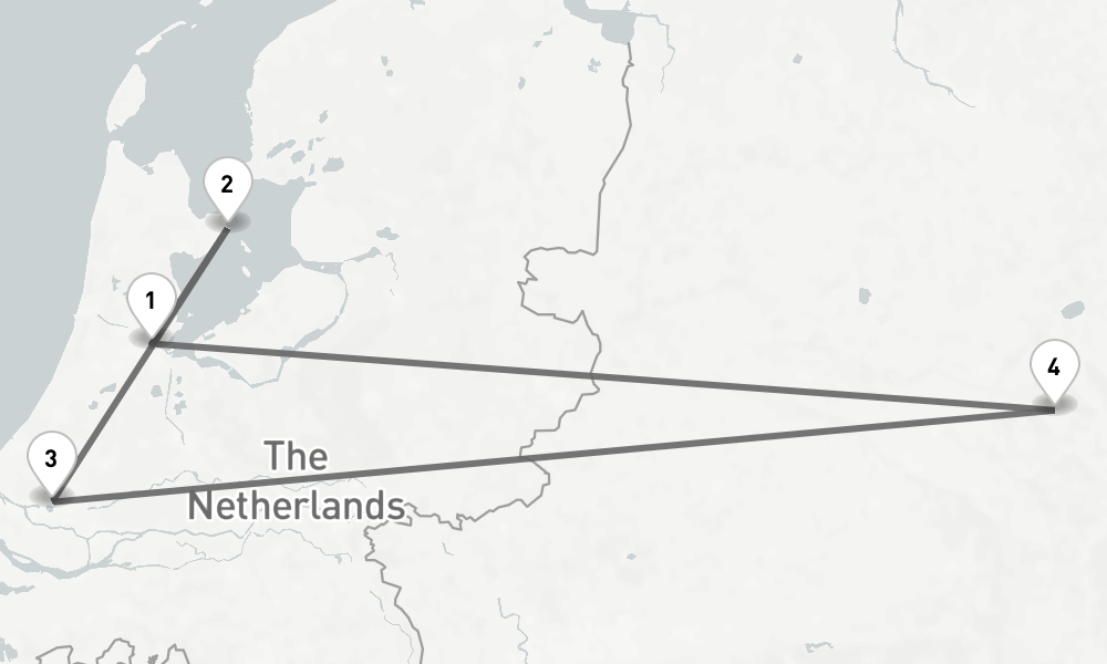 4 days, round-trip Amsterdam, Kinderdijk and the Dutch Bulbfields River Cruise for Solo Travellers 5日間