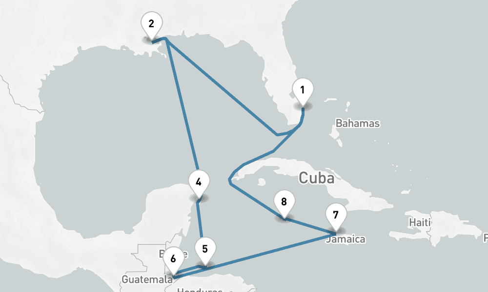 13 days, round-trip The Americas Caribbean - Fort Lauderdale To Fort Lauderdale 14日間