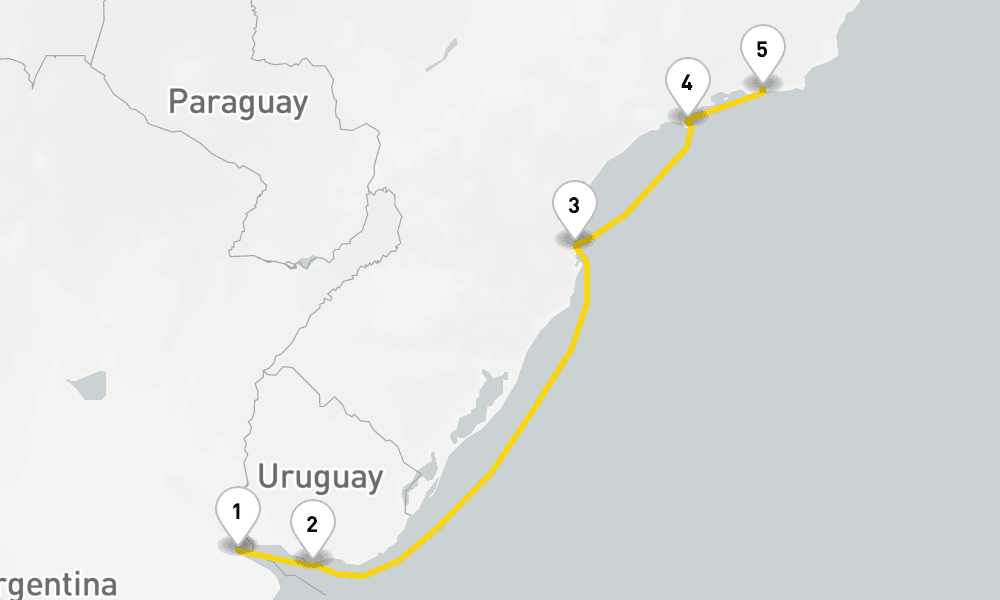 5 days, one-way from Buenos Aires to Rio de Janeiro 6日間