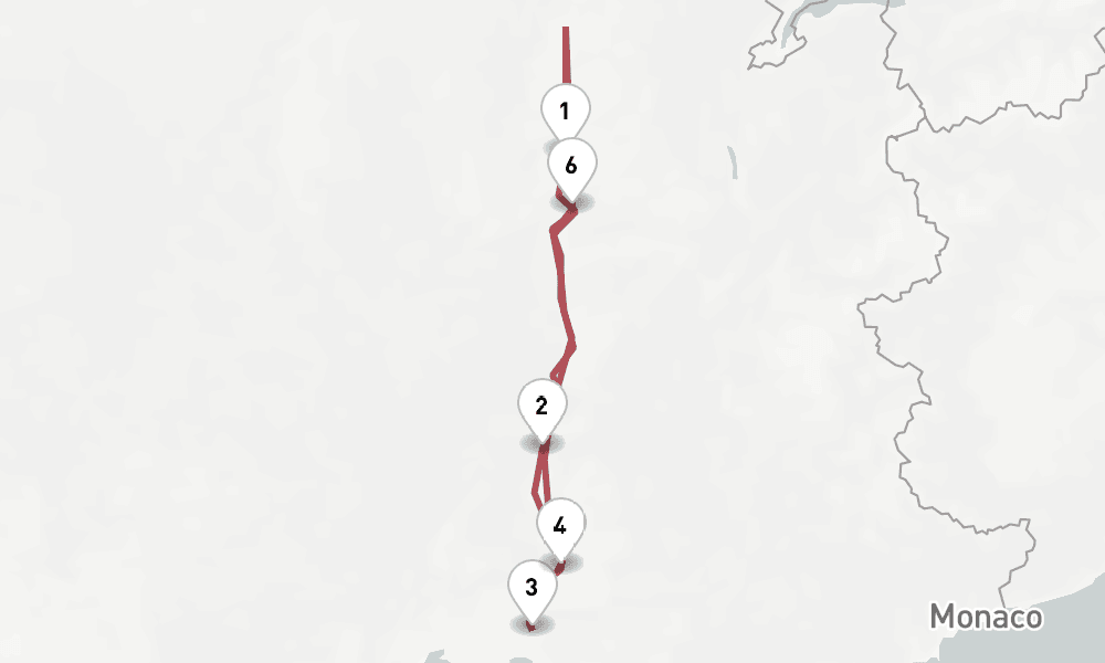 5 days, round-trip Rhne 6日間