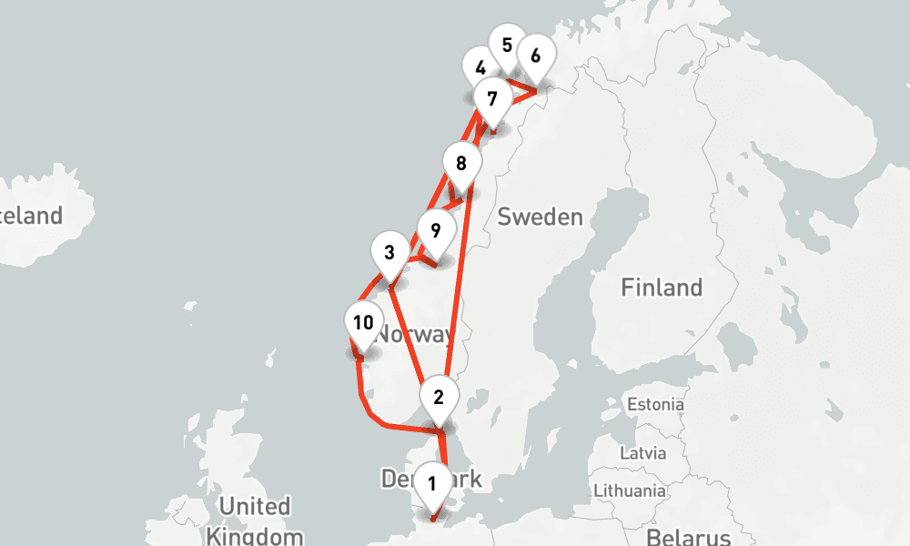 14 nights / 15 days, Kiel Round trip