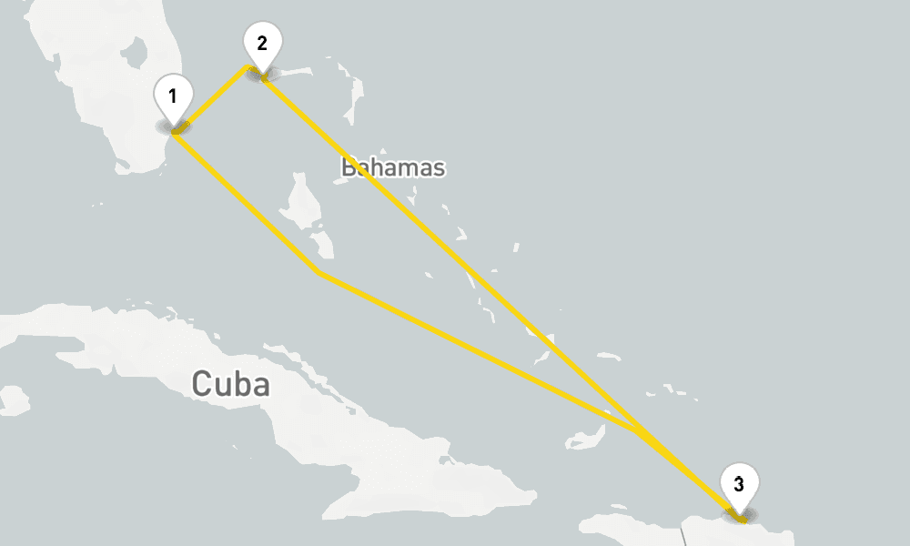 5 days, round-trip Bahamas Eastern Caribbean 6日間