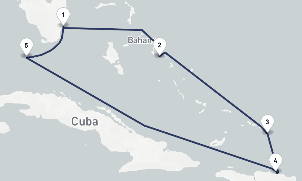 7 days, round-trip Eastern Caribbean Amber Cove Bahamas 8日間