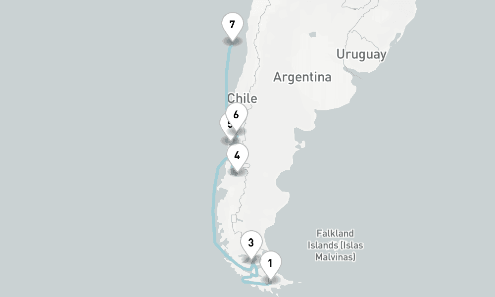10 days, one-way from Ushuaia to San Antonio 11日間