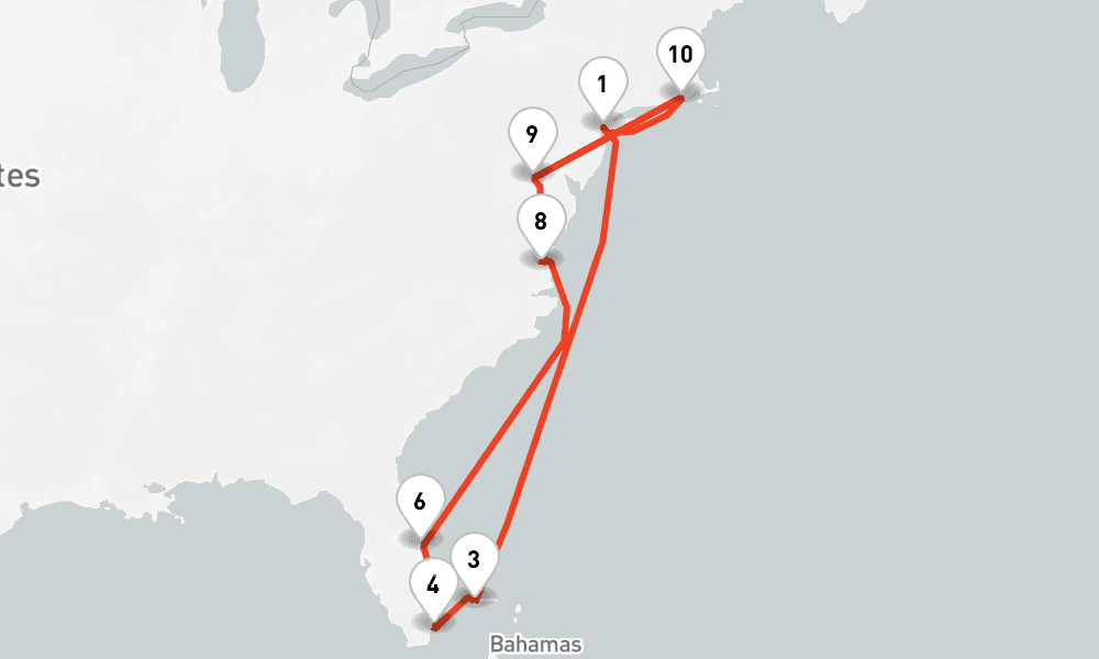 14 nights / 15 days, New York (Cape Liberty NYC) Round trip