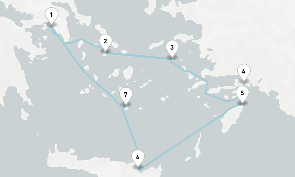 7 nights / 8 days, Piraeus (Athens, Greece) Round trip