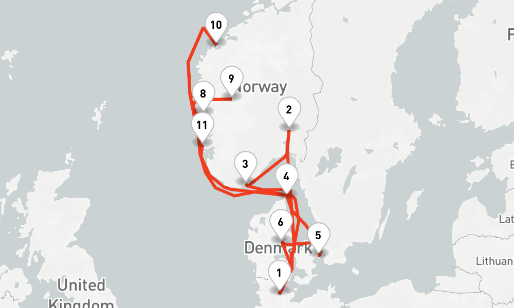 14 nights / 15 days, Kiel Round trip