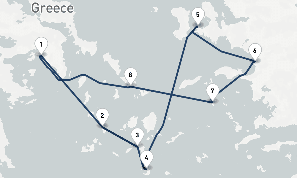 7 nights / 8 days, Piraeus (Athens, Greece) Round trip