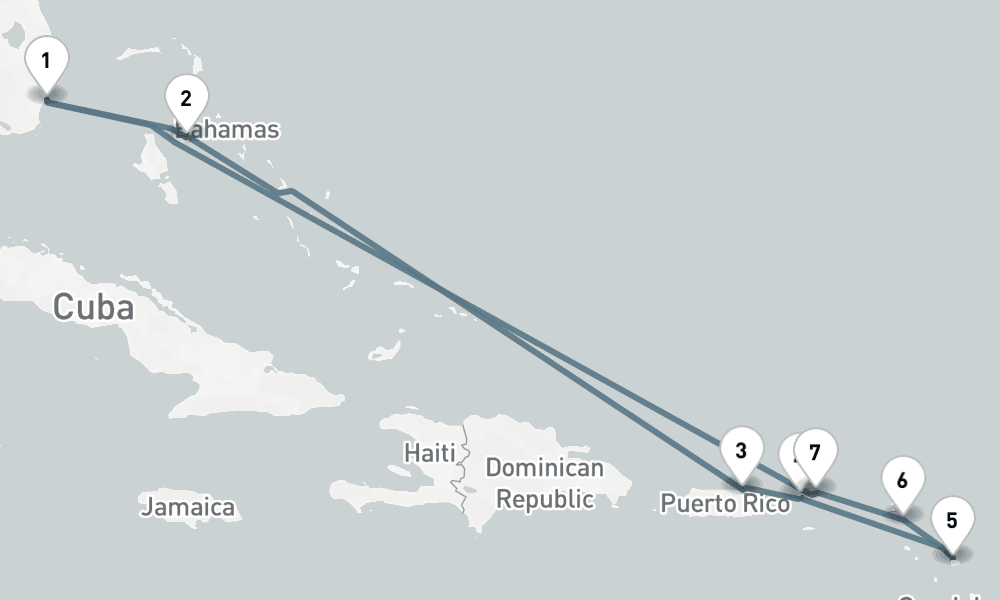 10 nights / 11 days, Miami (Florida) Round trip