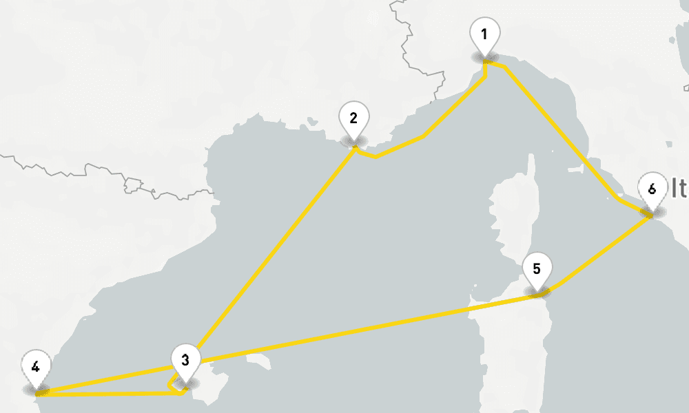 7 days, round-trip Western Mediterranean from Savona 8日間