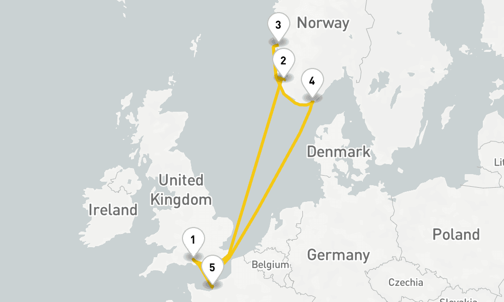 7 days, round-trip Norwegian Fjords Cruise 8日間