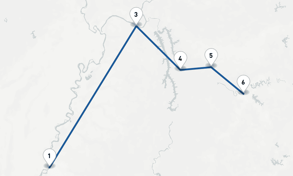 6 days, one-way from Memphis TN to Nashville TN 7日間