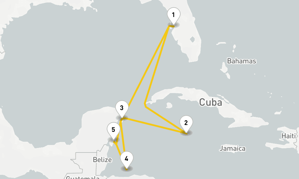 8 days, round-trip Western Caribbean Cruise 9日間