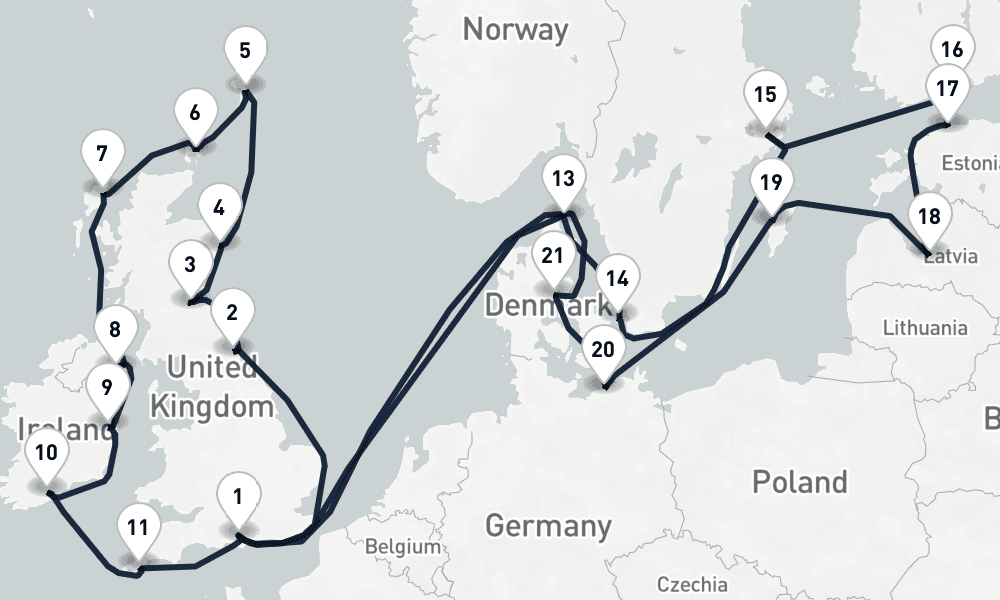 26 days, round-trip The Crowning Jewels London to London 27日間