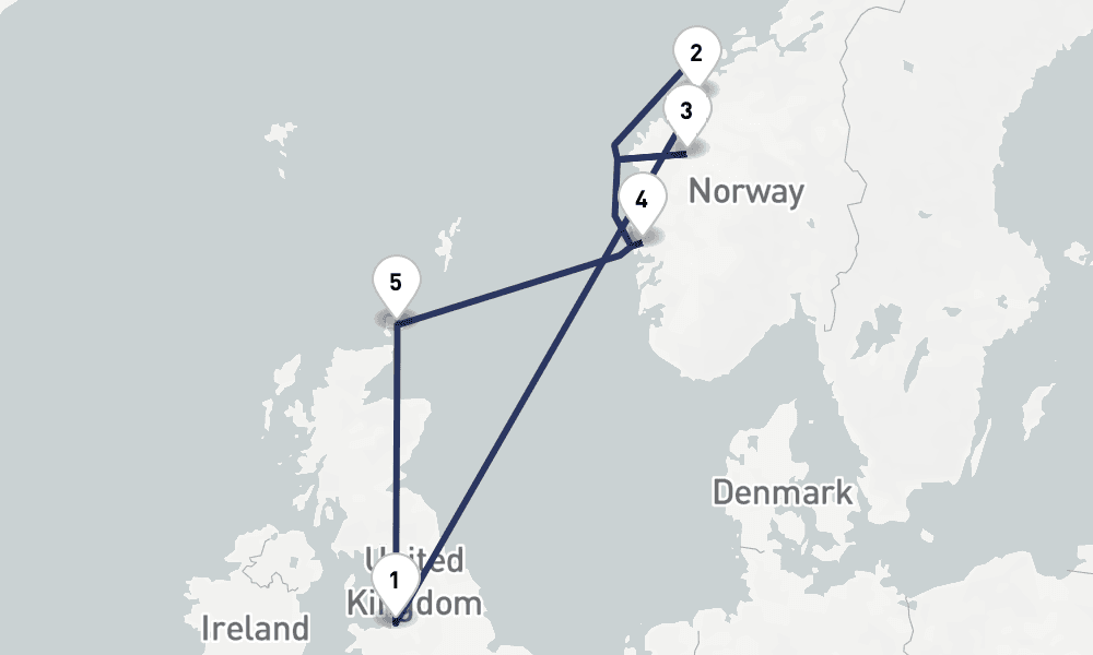 8 days, round-trip Scenic Landscapes of the Norwegian Fjords 9日間
