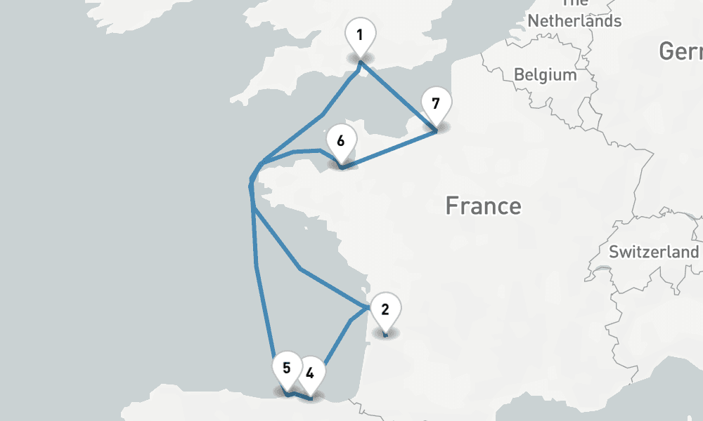12 nights / 13 days, Southampton (England) Round trip