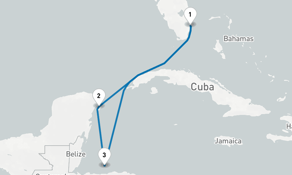 7 days, round-trip Western Caribbean with Mexico 8日間