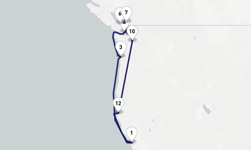 16 nights / 17 days, San Francisco (California) Round trip