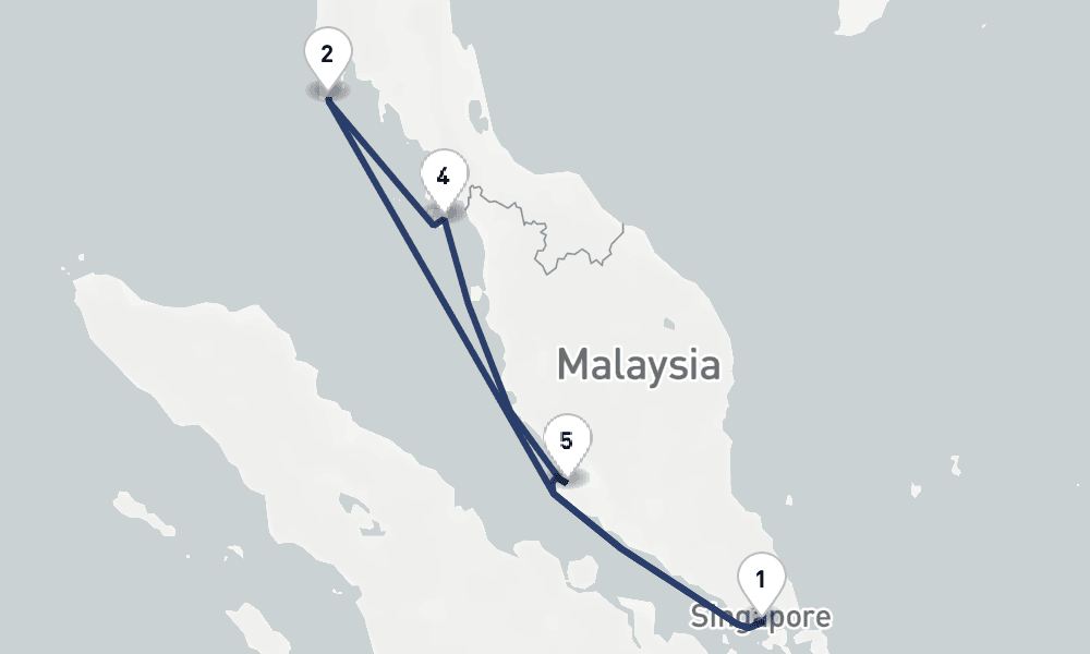 9 days, round-trip Best of Thailand Malaysia 10日間