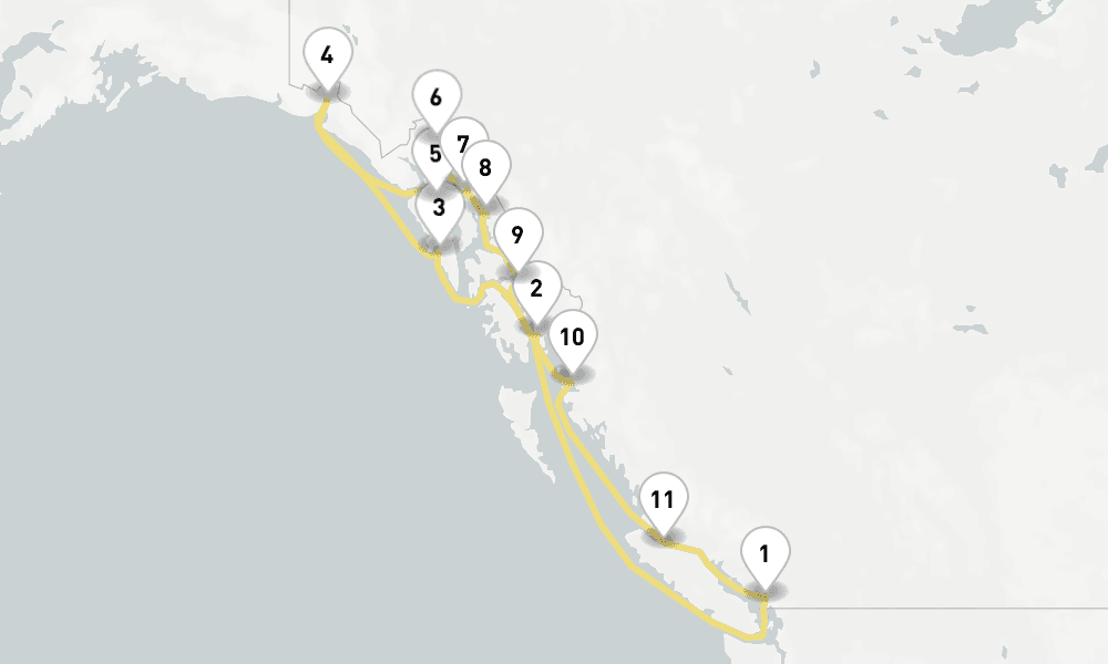 14 days, round-trip Alaska Glaciers, Fjords Inside Passage 15日間