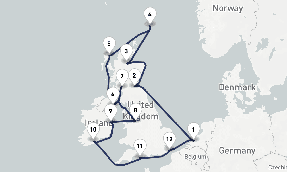 15 days, round-trip Wild British Isles Belfast Evening Stay 16日間