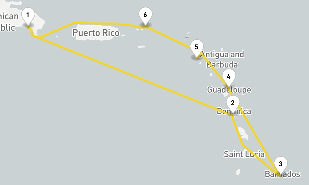 7 days, round-trip Caribbean Antilles from La Romana 8日間