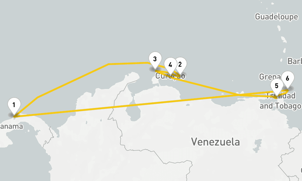 10 days, round-trip Southern Caribbean Cruise 11日間
